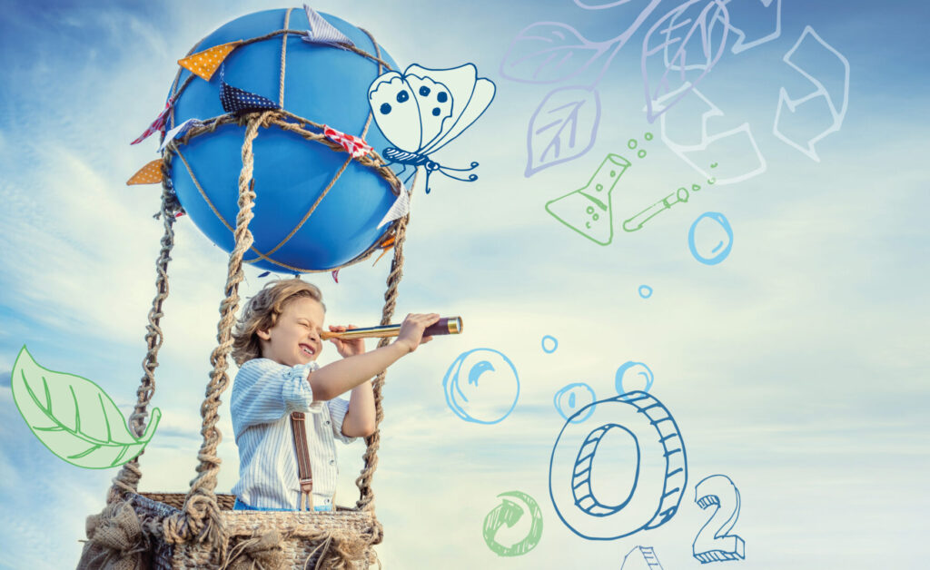 small children do chemical experiments. cheerful science,